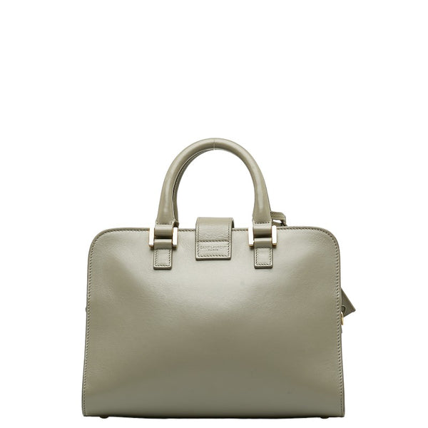 サンローラン ベイビー カバス ハンドバッグ ショルダーバッグ 2WAY 472466 グレー レザー レディース SAINT LAURENT 【中古】