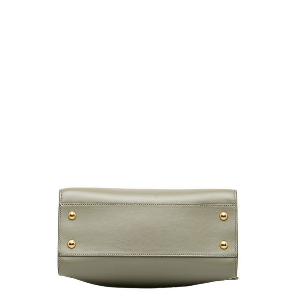 サンローラン ベイビー カバス ハンドバッグ ショルダーバッグ 2WAY 472466 グレー レザー レディース SAINT LAURENT 【中古】