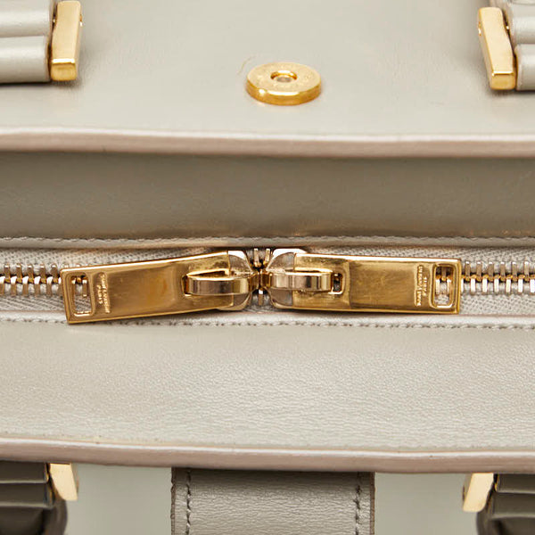 サンローラン ベイビー カバス ハンドバッグ ショルダーバッグ 2WAY 472466 グレー レザー レディース SAINT LAURENT 【中古】