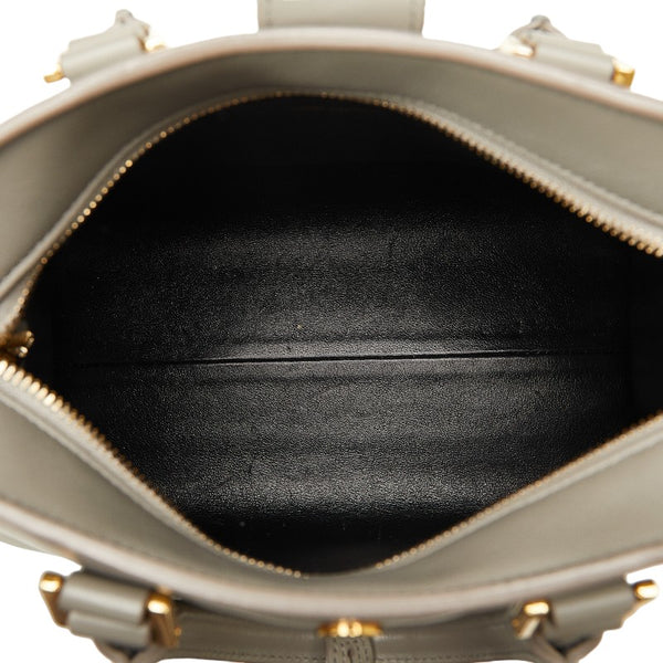 サンローラン ベイビー カバス ハンドバッグ ショルダーバッグ 2WAY 472466 グレー レザー レディース SAINT LAURENT 【中古】