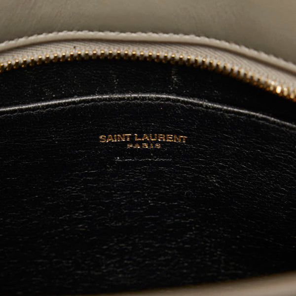サンローラン ベイビー カバス ハンドバッグ ショルダーバッグ 2WAY 472466 グレー レザー レディース SAINT LAURENT 【中古】