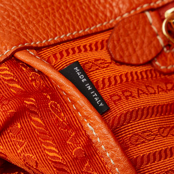 プラダ ハンドバッグ ショルダーバッグ 2WAY オレンジ レザー レディース PRADA 【中古】