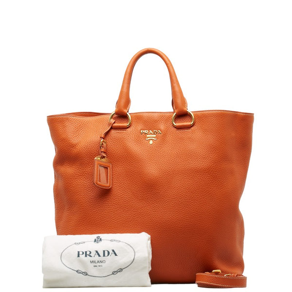 プラダ ハンドバッグ ショルダーバッグ 2WAY オレンジ レザー レディース PRADA 【中古】