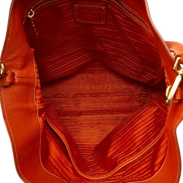 プラダ ハンドバッグ ショルダーバッグ 2WAY オレンジ レザー レディース PRADA 【中古】