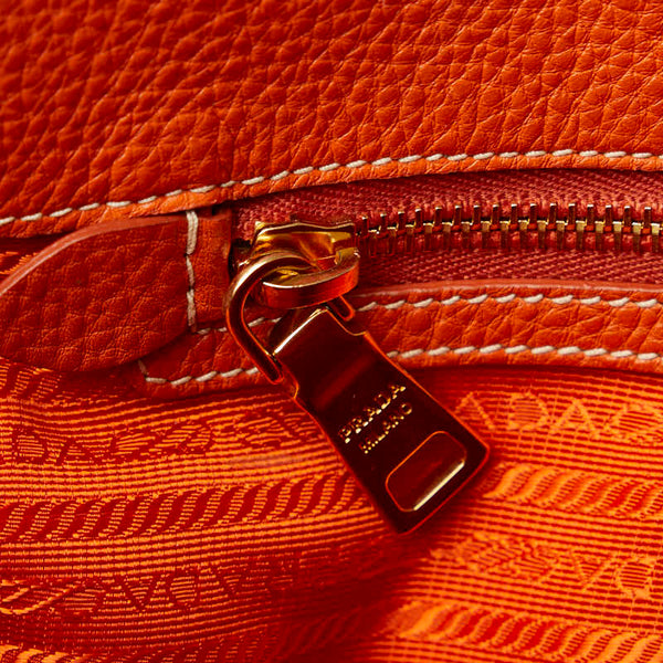プラダ ハンドバッグ ショルダーバッグ 2WAY オレンジ レザー レディース PRADA 【中古】