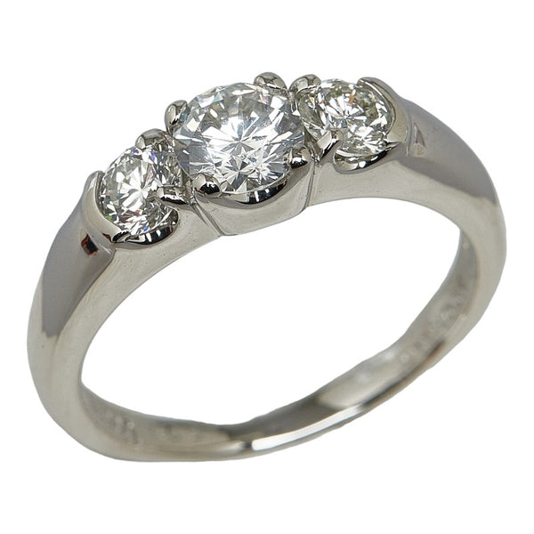 Pt900 プラチナ ダイヤ1.00ct トリロジー リング 指輪 レディース 13号 【中古】
