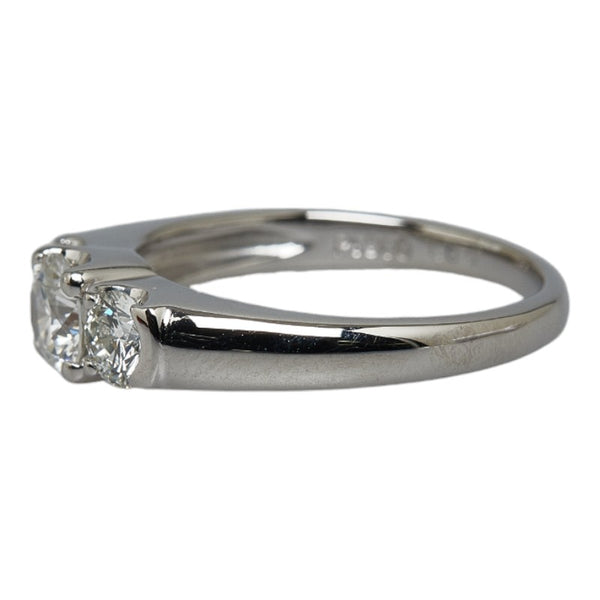 Pt900 プラチナ ダイヤ1.00ct トリロジー リング 指輪 レディース 13号 【中古】