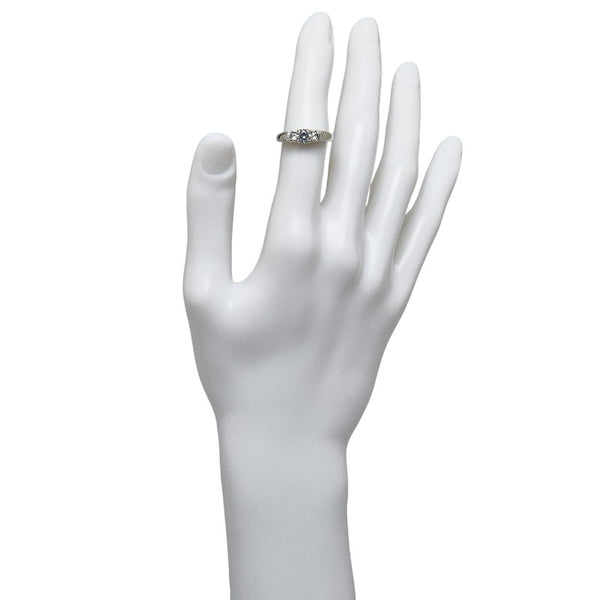 Pt900 プラチナ ダイヤ1.00ct トリロジー リング 指輪 レディース 13号 【中古】