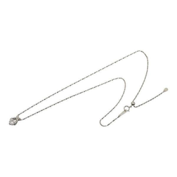 Pt900 プラチナ Pt850 プラチナ ダイヤ0.606ct ダイヤ クロス ネックレス レディース 【中古】