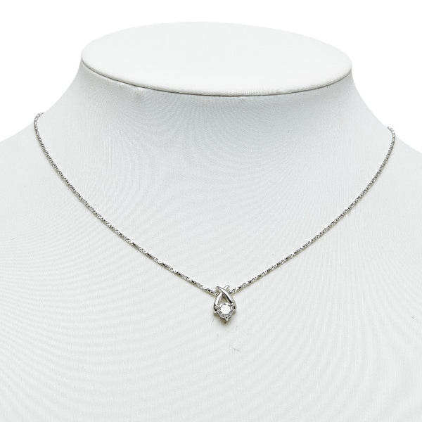 Pt900 プラチナ Pt850 プラチナ ダイヤ0.606ct ダイヤ クロス ネックレス レディース 【中古】