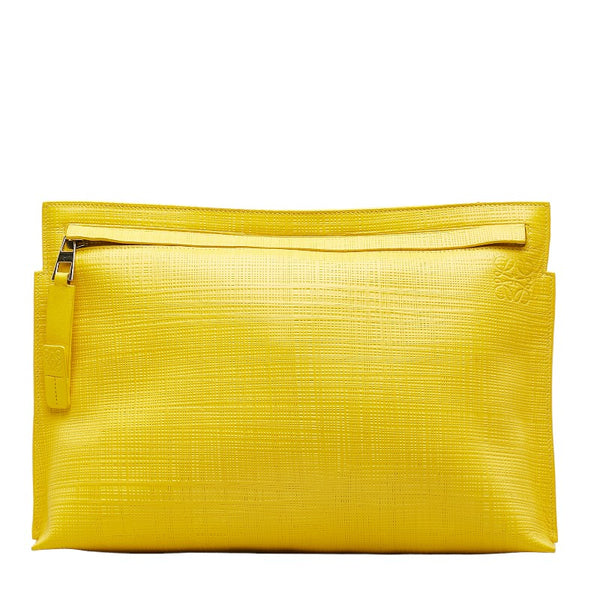 ロエベ アナグラム クラッチバッグ セカンドバッグ イエロー レザー レディース LOEWE 【中古】