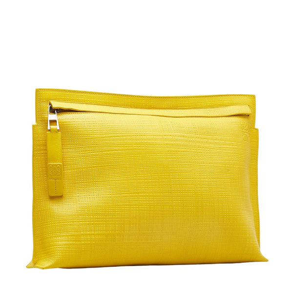 ロエベ アナグラム クラッチバッグ セカンドバッグ イエロー レザー レディース LOEWE 【中古】