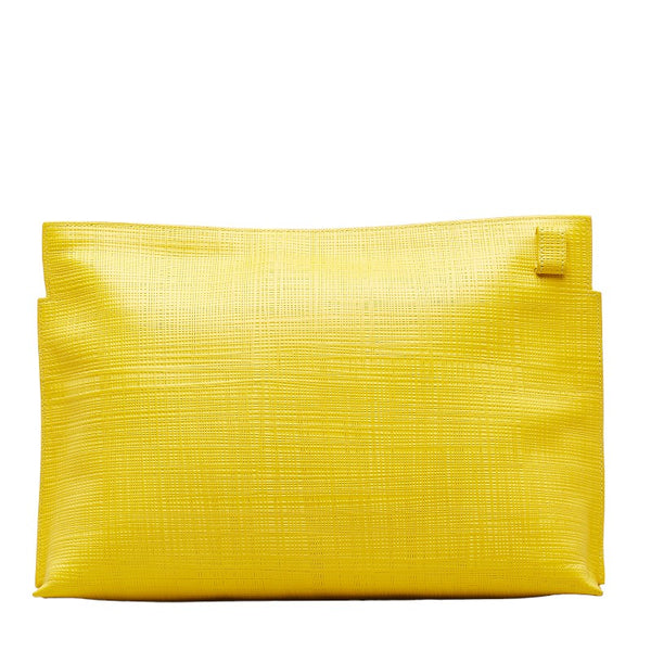 ロエベ アナグラム クラッチバッグ セカンドバッグ イエロー レザー レディース LOEWE 【中古】