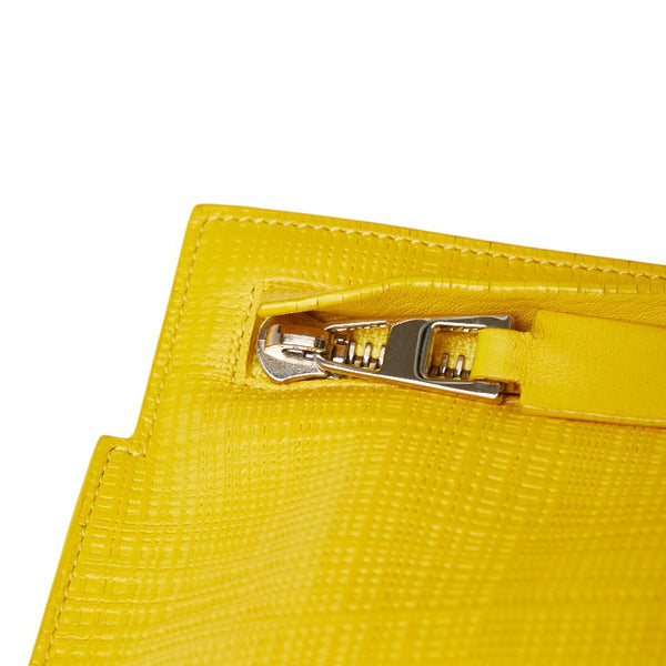 ロエベ アナグラム クラッチバッグ セカンドバッグ イエロー レザー レディース LOEWE 【中古】