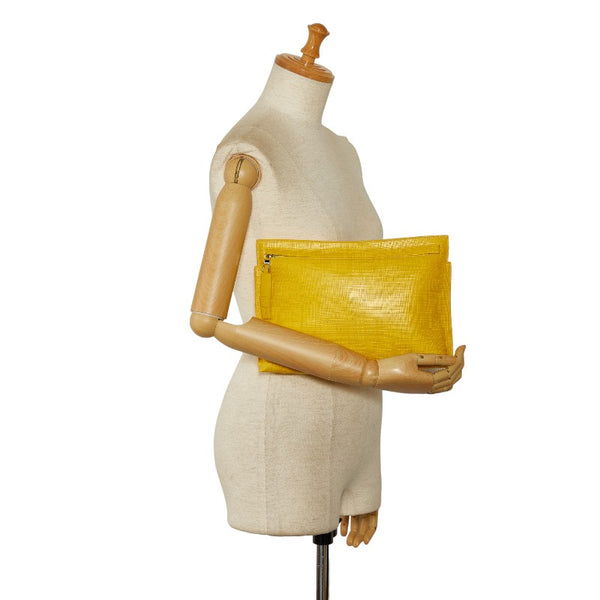 ロエベ アナグラム クラッチバッグ セカンドバッグ イエロー レザー レディース LOEWE 【中古】