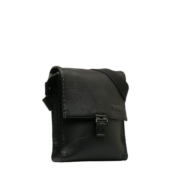 サルヴァトーレフェラガモ 斜め掛け ショルダーバッグ ブラック レザー レディース Salvatore Ferragamo 【中古】