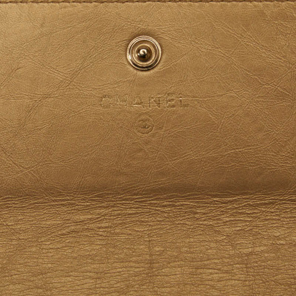 シャネル マトラッセ 長財布 ゴールド レザー レディース CHANEL 【中古】