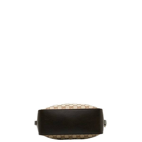 グッチ GGキャンバス ハンドバッグ トートバッグ 107757 ブラウン ベージュ レザー キャンバス レディース GUCCI 【中古】