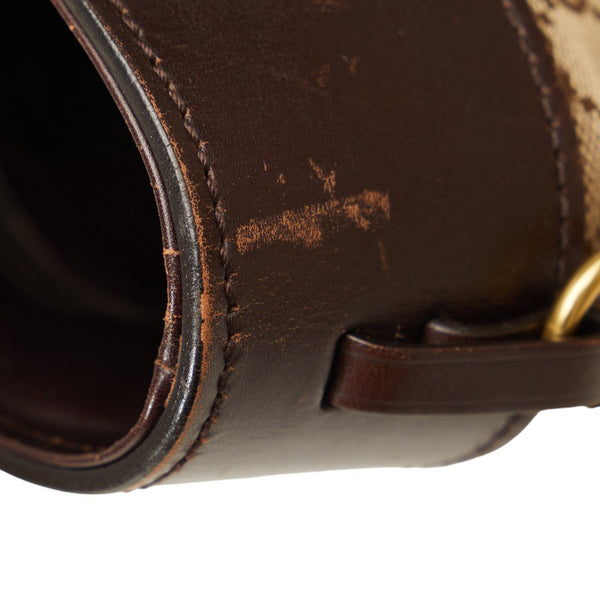 グッチ GGキャンバス ハンドバッグ トートバッグ 107757 ブラウン ベージュ レザー キャンバス レディース GUCCI 【中古】