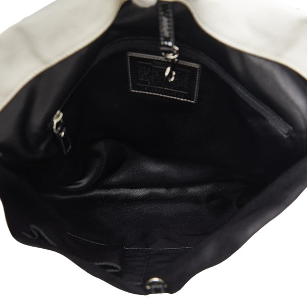 コーチ POPPY ポピー ビジュー トートバッグ 14718 ホワイト マルチカラー キャンバス パテントレザー レディース COACH 【中古】