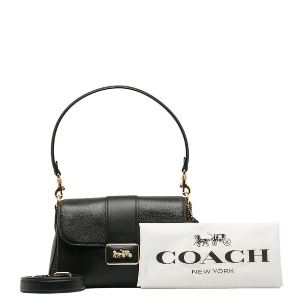 コーチ グレース ハンドバッグ ショルダーバッグ 2WAY CC068 ブラック レザー レディース COACH 【中古】