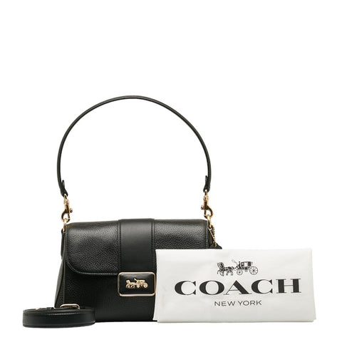 コーチ グレース ハンドバッグ ショルダーバッグ 2WAY CC068 ブラック レザー レディース COACH 【中古】