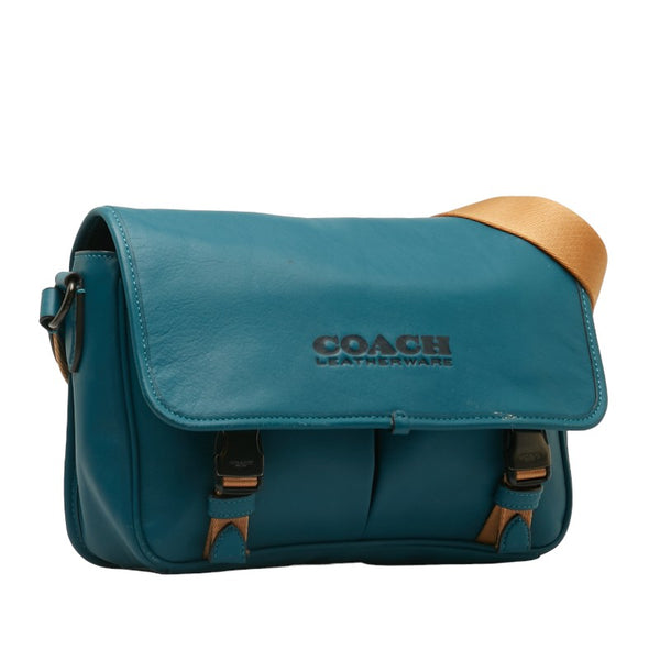 コーチ リーグ ショルダーバッグ ボディバッグ メッセンジャーバッグ C9157 ブルー レザー ナイロン メンズ COACH 【中古】