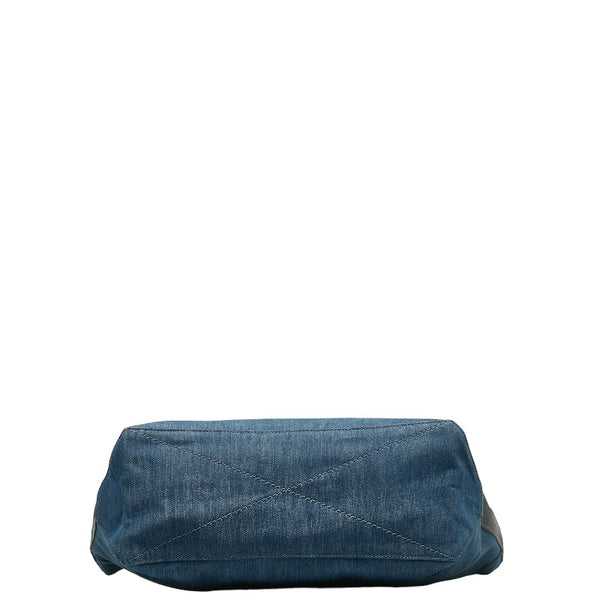 コーチ ロゴ トートバッグ F67415 ブルー デニム レディース COACH 【中古】