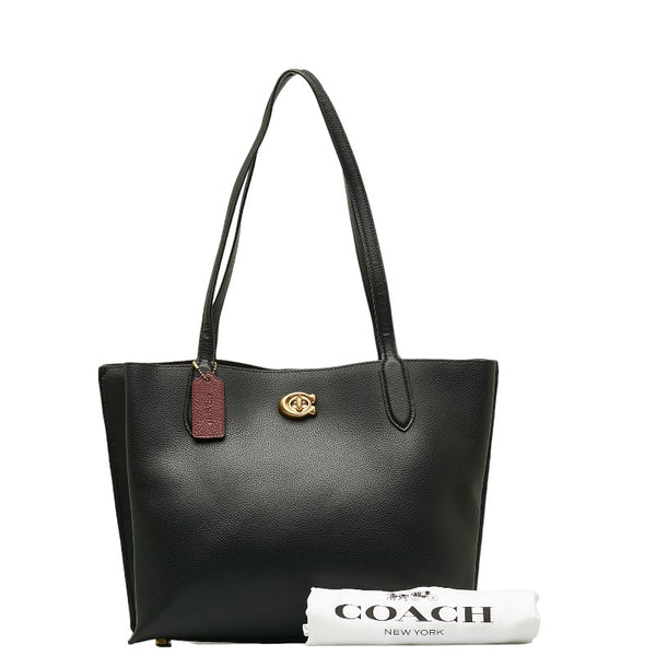コーチ ウィロウ トートバッグ C0689 ブラック  レザー レディース COACH 【中古】