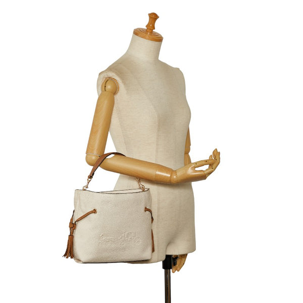 コーチ アンディ ハンドバッグ CA164 ホワイト ベージュ レザー レディース COACH 【中古】