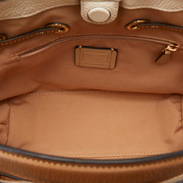 コーチ アンディ ハンドバッグ CA164 ホワイト ベージュ レザー レディース COACH 【中古】