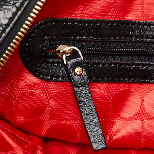 ケイトスペード ハンドバッグ ショルダーバッグ 2WAY ブラック ホワイト キャンバス パテントレザー レディース Kate Spade 【中古】