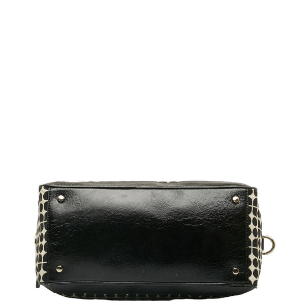 ケイトスペード ハンドバッグ ショルダーバッグ 2WAY ブラック ホワイト キャンバス パテントレザー レディース Kate Spade 【中古】