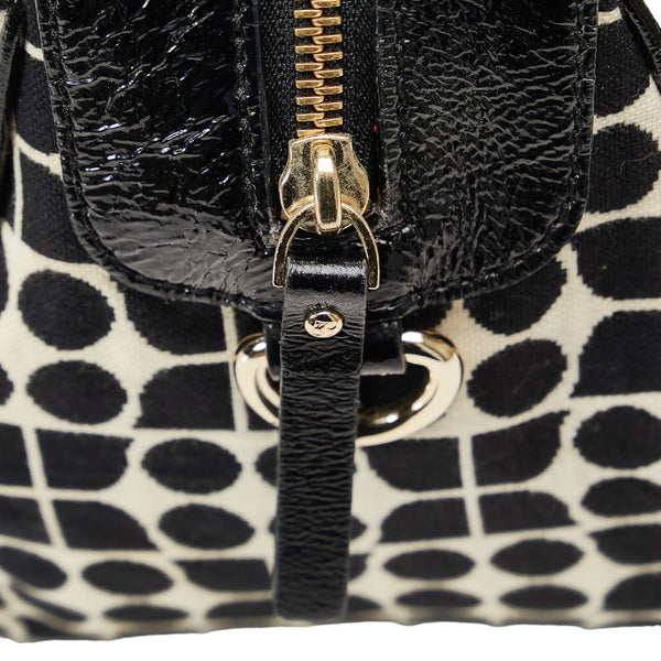 ケイトスペード ハンドバッグ ショルダーバッグ 2WAY ブラック ホワイト キャンバス パテントレザー レディース Kate Spade 【中古】