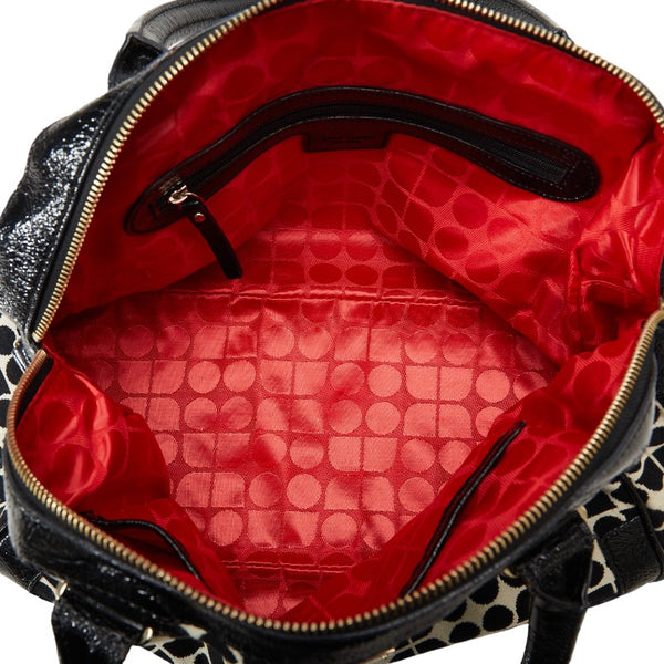 ケイトスペード ハンドバッグ ショルダーバッグ 2WAY ブラック ホワイト キャンバス パテントレザー レディース Kate Spade 【中古】