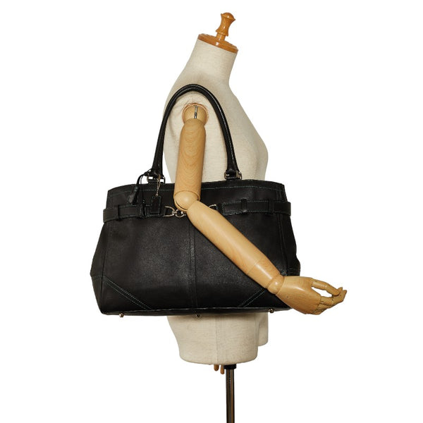 コーチ トートバッグ 8A71 ブラック レザー レディース COACH 【中古】