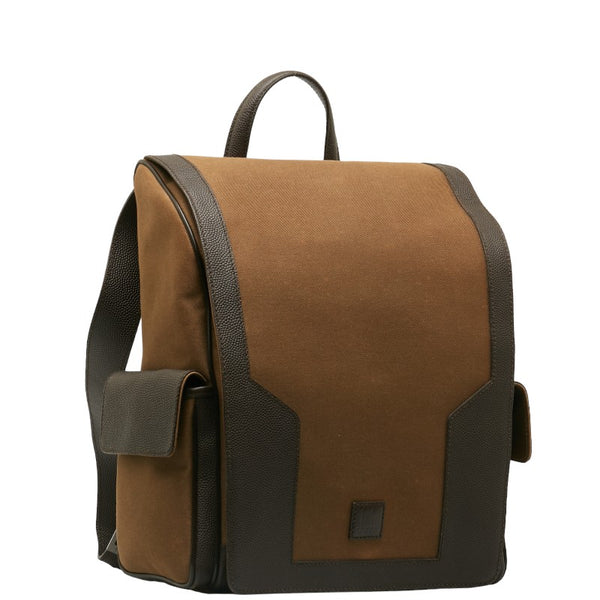 ダンヒル リュック バックパック ブラウン キャンバス レザー メンズ Dunhill 【中古】