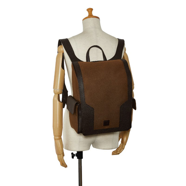 ダンヒル リュック バックパック ブラウン キャンバス レザー メンズ Dunhill 【中古】