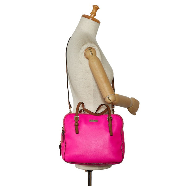 ケイトスペード ハンドバッグ ショルダーバッグ 2WAY ピンク ブラウン レザー レディース Kate Spade 【中古】