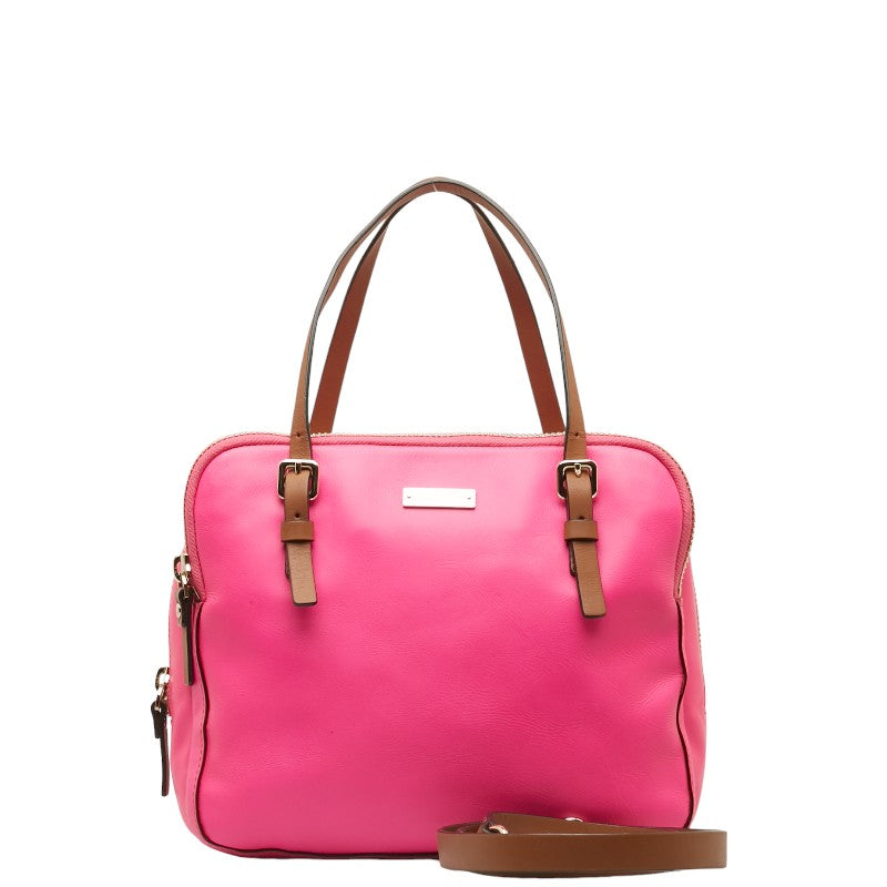 ケイトスペード ハンドバッグ ショルダーバッグ 2WAY ピンク ブラウン レザー レディース Kate Spade 【中古】