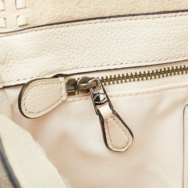 コーチ フリンジ ショルダーバッグ G1493-33939 ホワイト レザー レディース COACH 【中古】