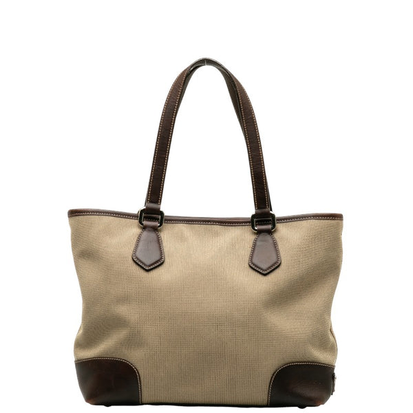 プラダ ロゴジャガード トートバッグ ショルダーバッグ 2WAY BR3414 ベージュ ブラウン キャンバス レザー レディース PRADA 【中古】