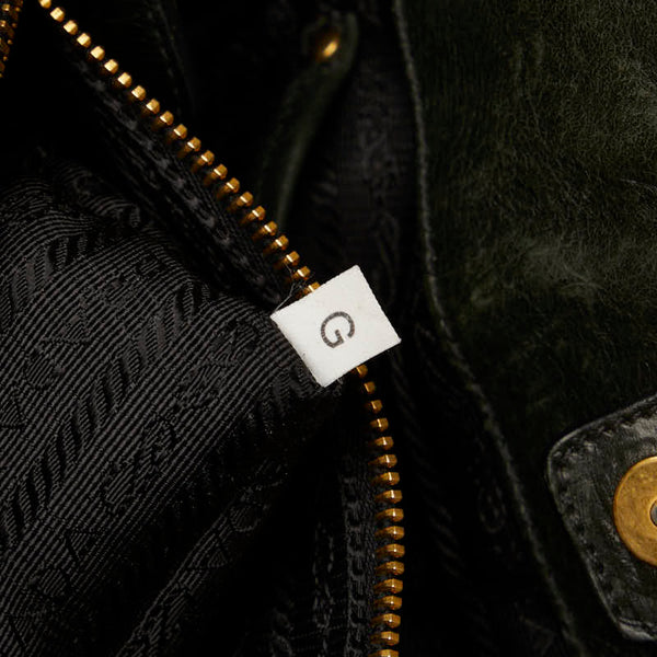 プラダ ハンドバッグ BR2535 ブラック レザー レディース PRADA 【中古】