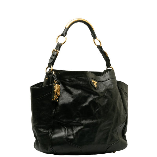 プラダ ハンドバッグ BR2535 ブラック レザー レディース PRADA 【中古】