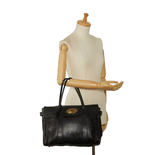 マルベリー ベイズウォーター ハンドバッグ ブラック レザー レディース MULBERRY 【中古】