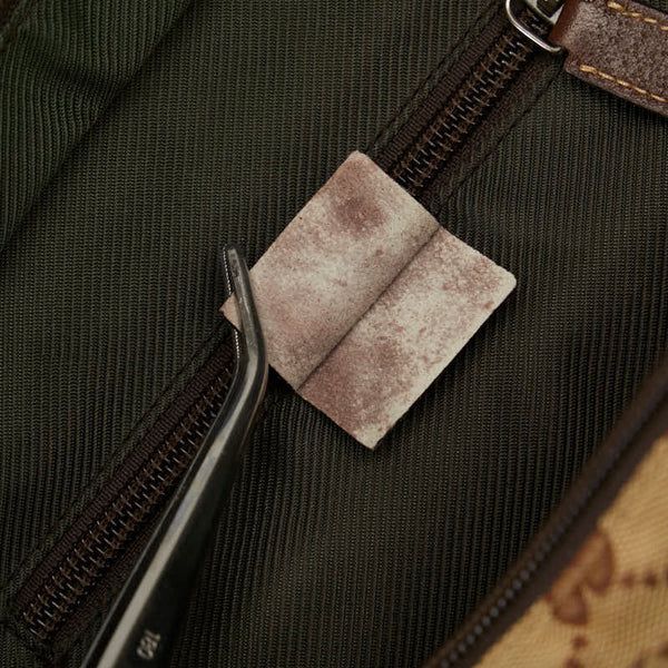 グッチ GGキャンバス トートバッグ 131228 ブラウン キャンバス レザー レディース GUCCI 【中古】