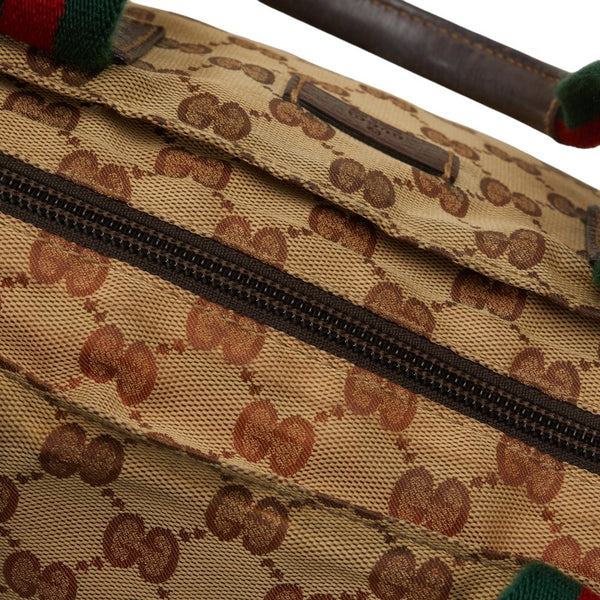 グッチ GGキャンバス トートバッグ 131228 ブラウン キャンバス レザー レディース GUCCI 【中古】