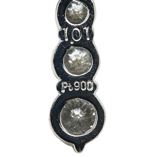 Pt900 プラチナ Pt850 プラチナ ダイヤ1.01ct 十字架 クロス ネックレス レディース 【中古】