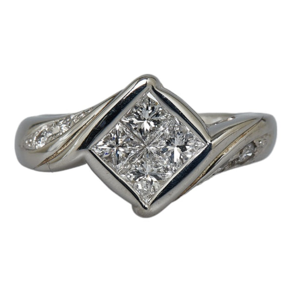 Pt900 プラチナ ダイヤ1.00ct リング 指輪 レディース 13号 【中古】