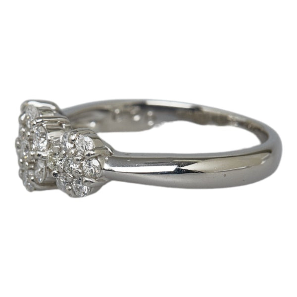 Pt900 プラチナ ダイヤ0.50ct フラワー リング 指輪 レディース 10.5号 【中古】